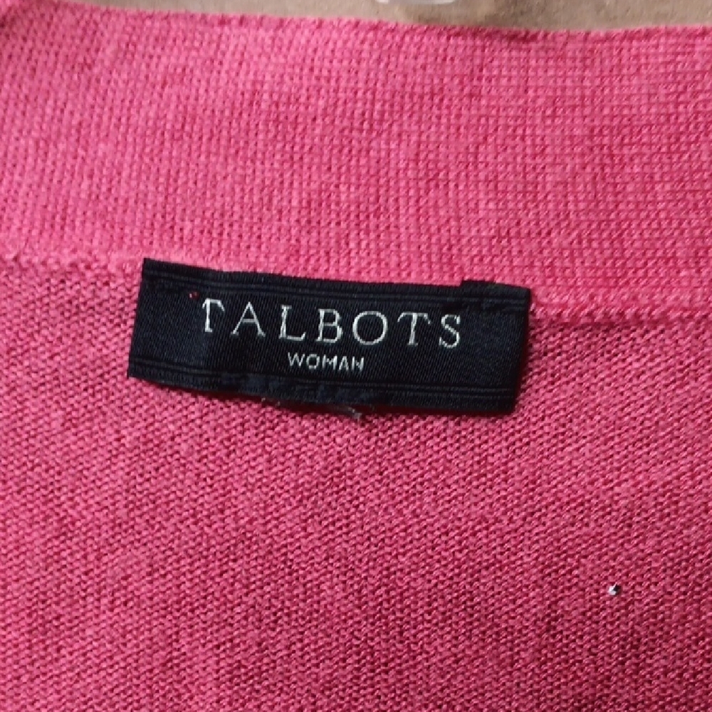Talbots Vibrant Pink Open-Front Cardigan - Picture 2 of 6